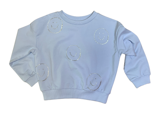 Pullover hellblau Smiley