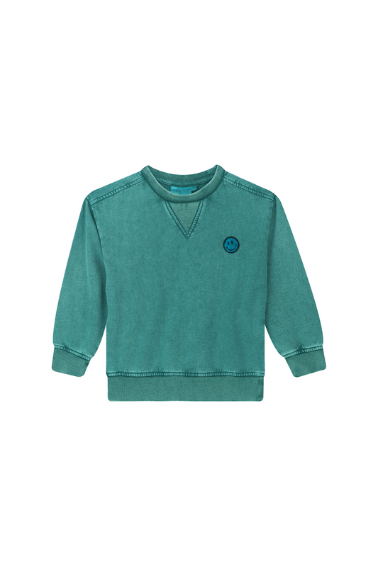 Smiley Pullover grün